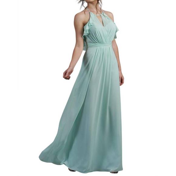NEW JASMINE BRIDAL poly chiffon long bridesmaid dress with jewel